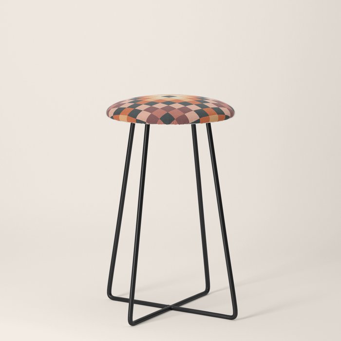 70s color squares pattern  Stool