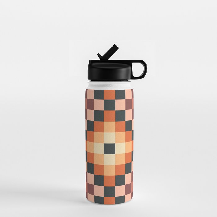 70s color squares pattern  Water Bottle