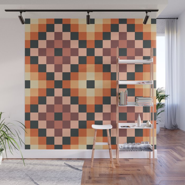 70s color squares pattern  Wall Mural
