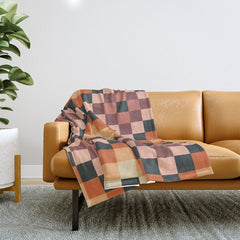 70s color squares pattern  Throw Blanket