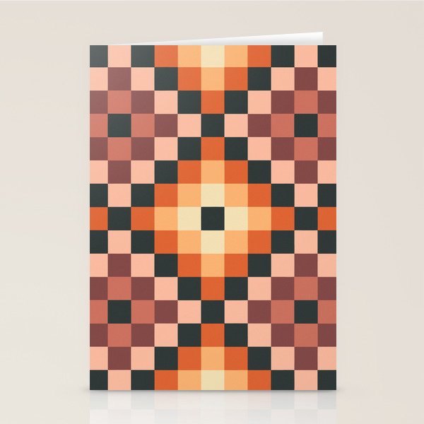 70s color squares pattern  Stationery Card
