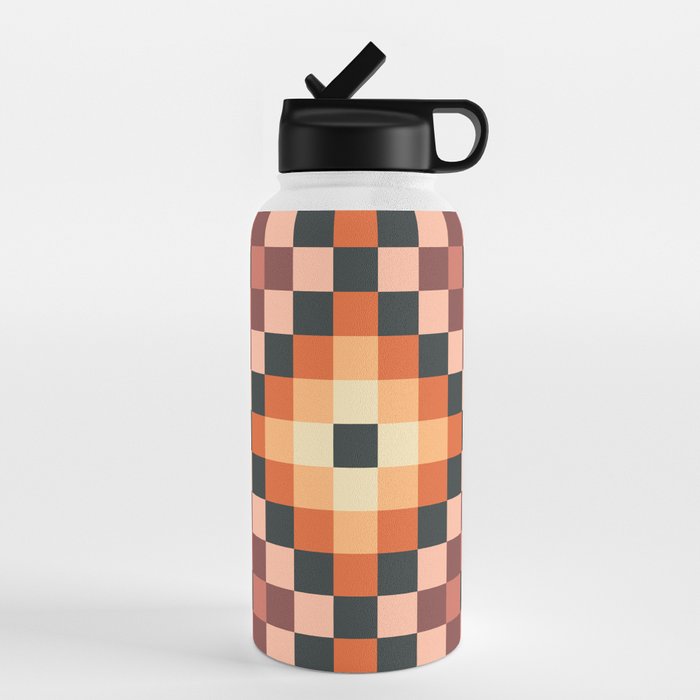 70s color squares pattern  Water Bottle