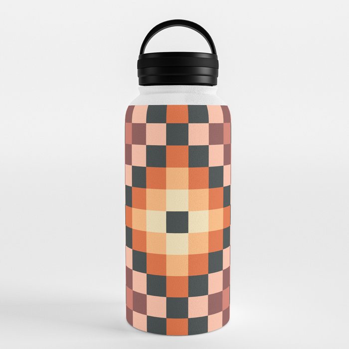 70s color squares pattern  Water Bottle
