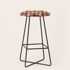 70s color squares pattern  Stool