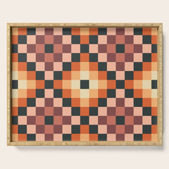 70s color squares pattern  Serving Tray