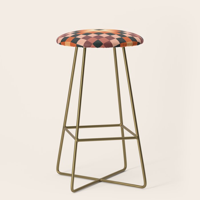 70s color squares pattern  Stool