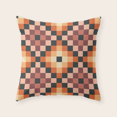 70s color squares pattern  Throw Pillow