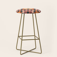 70s color squares pattern  Stool