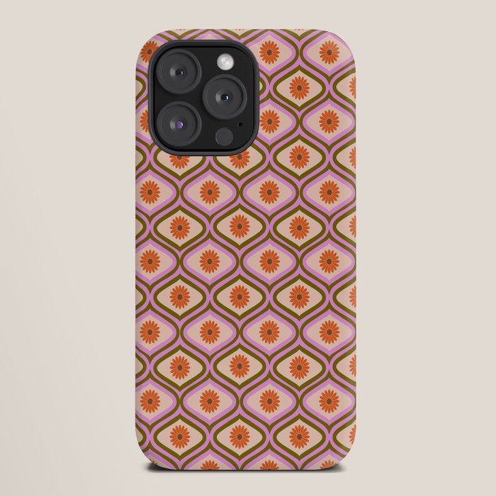 70s Disco Daisy Flower Pattern iPhone Case