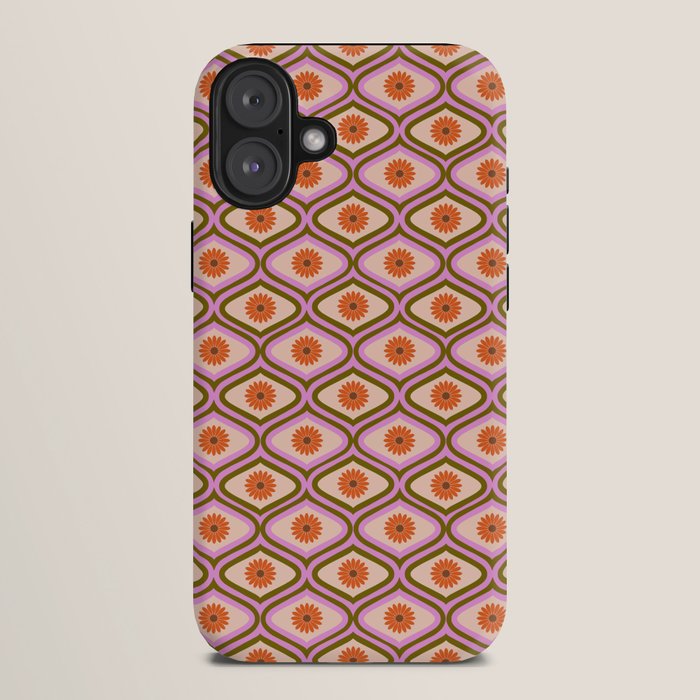 70s Disco Daisy Flower Pattern iPhone Case