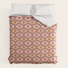 70s Disco Daisy Flower Pattern Duvet Cover