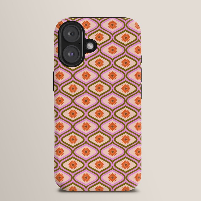 70s Disco Daisy Flower Pattern iPhone Case