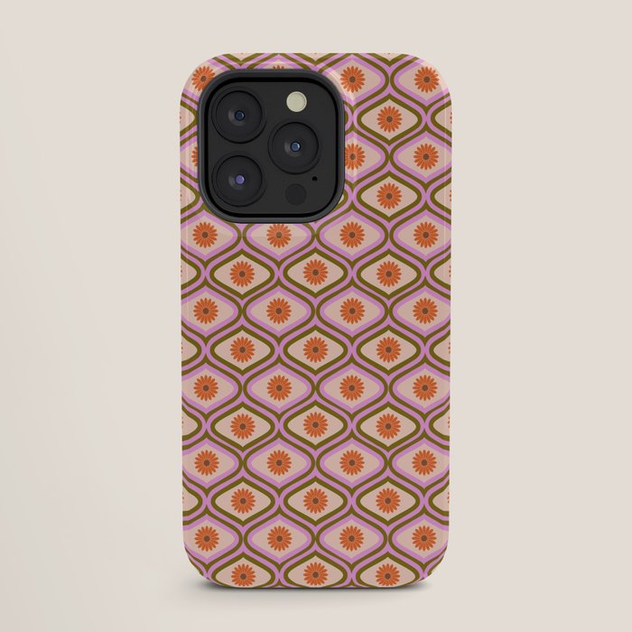 70s Disco Daisy Flower Pattern iPhone Case