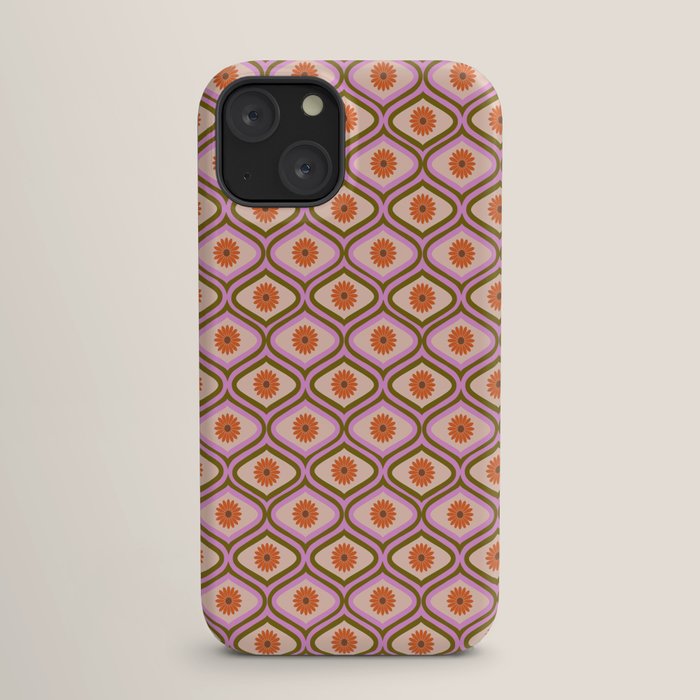 70s Disco Daisy Flower Pattern iPhone Case