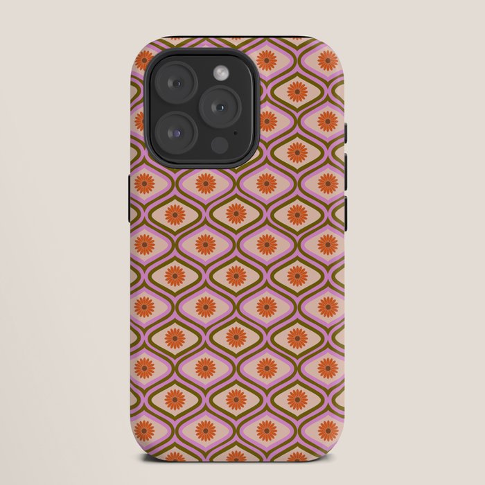 70s Disco Daisy Flower Pattern iPhone Case