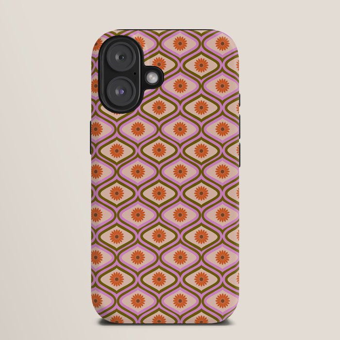 70s Disco Daisy Flower Pattern iPhone Case