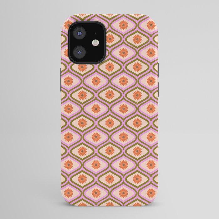 70s Disco Daisy Flower Pattern iPhone Case