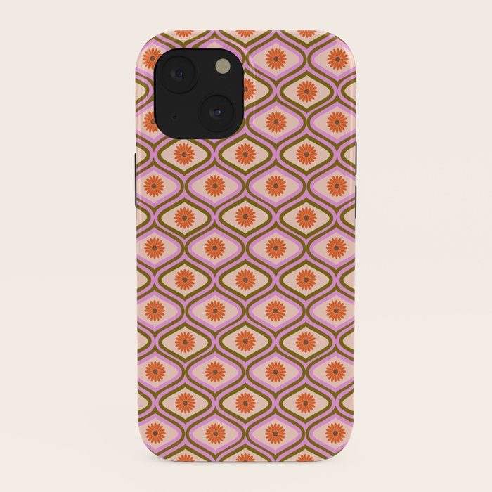 70s Disco Daisy Flower Pattern iPhone Case