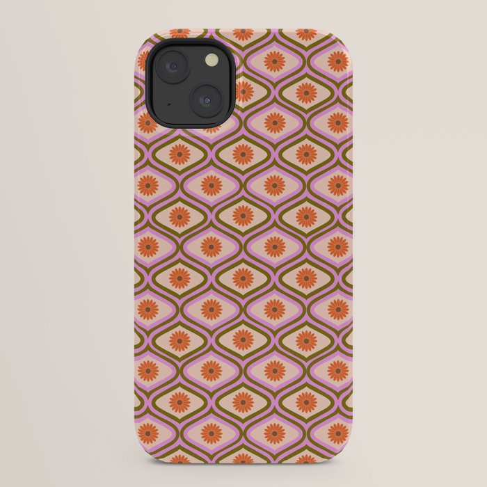70s Disco Daisy Flower Pattern iPhone Case