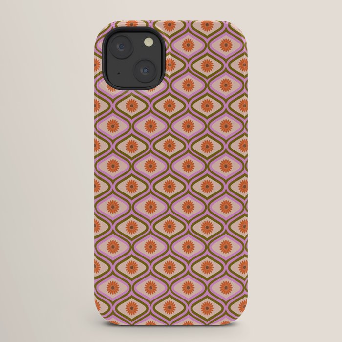 70s Disco Daisy Flower Pattern iPhone Case