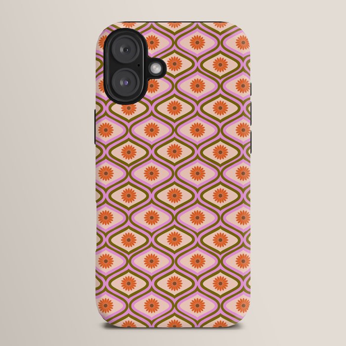 70s Disco Daisy Flower Pattern iPhone Case