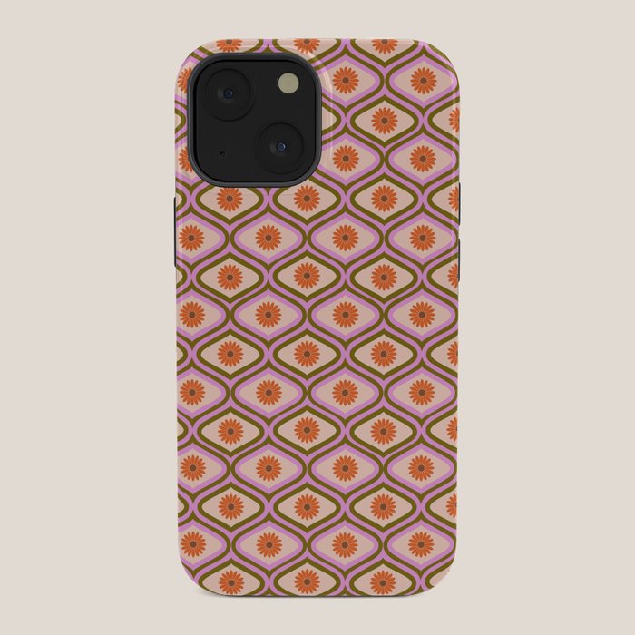70s Disco Daisy Flower Pattern iPhone Case