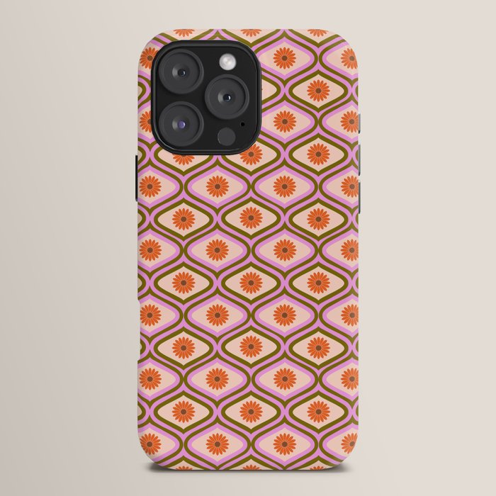 70s Disco Daisy Flower Pattern iPhone Case