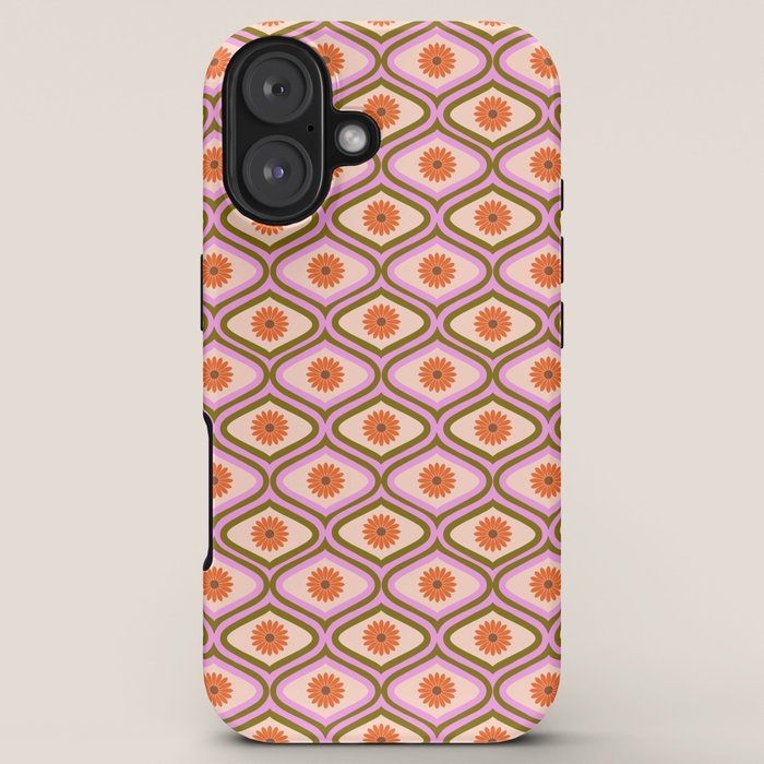 70s Disco Daisy Flower Pattern iPhone Case