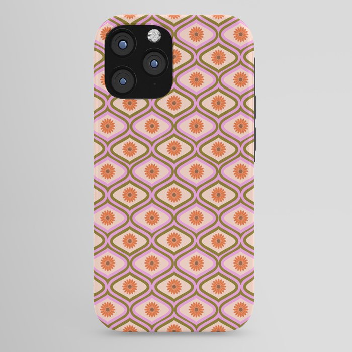 70s Disco Daisy Flower Pattern iPhone Case