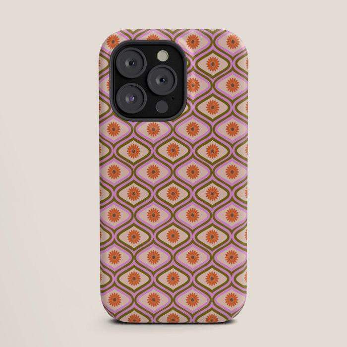 70s Disco Daisy Flower Pattern iPhone Case