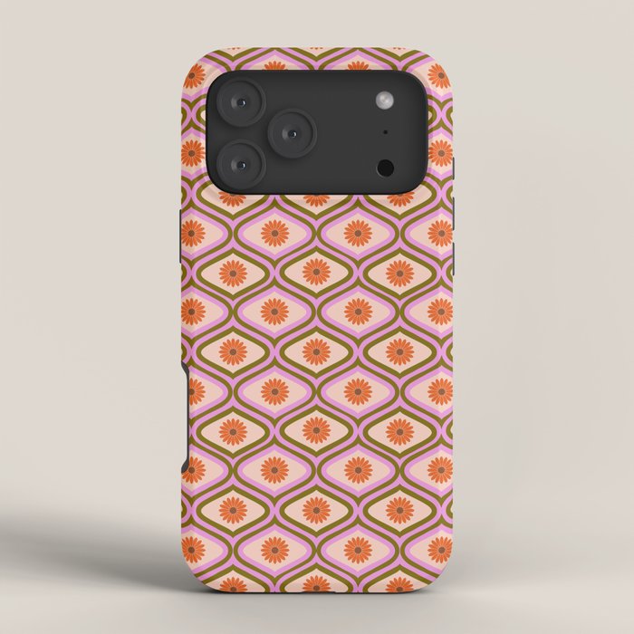 70s Disco Daisy Flower Pattern iPhone Case