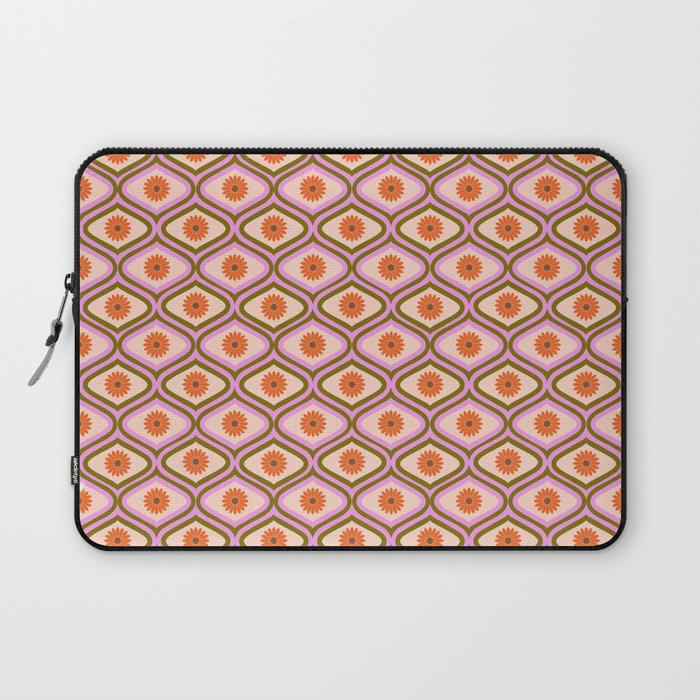 70s Disco Daisy Flower Pattern Laptop Sleeve