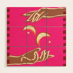 A Couple Of Moons Wood Wall Art