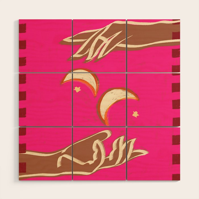 A Couple Of Moons Wood Wall Art