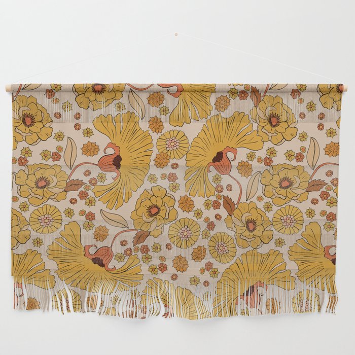70s Floral Pattern Wall Hanging