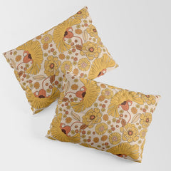 70s Floral Pattern Pillow Sham