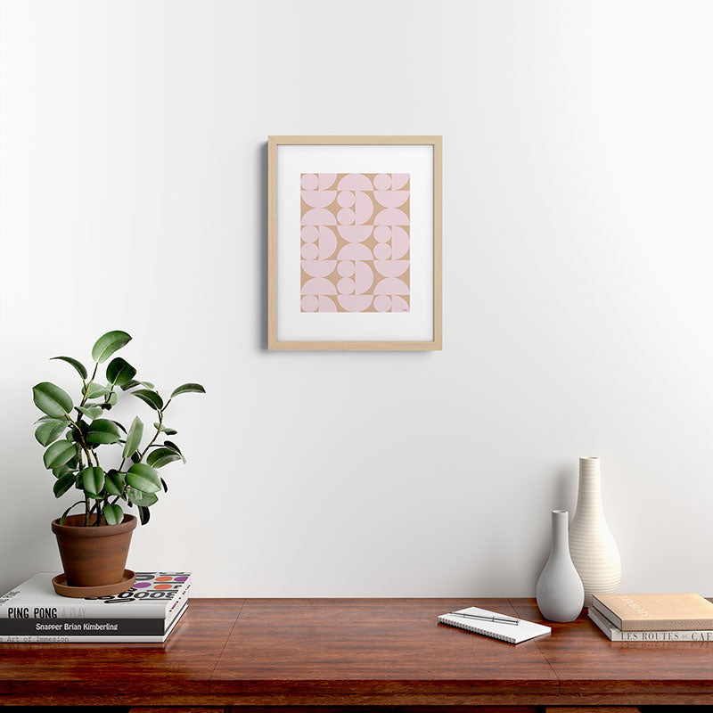 "Grapes and apple slices (pale pink)" Framed Art Print