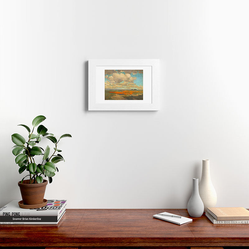 1911 Granville Redmond - A Field of California Poppies Framed Art Print