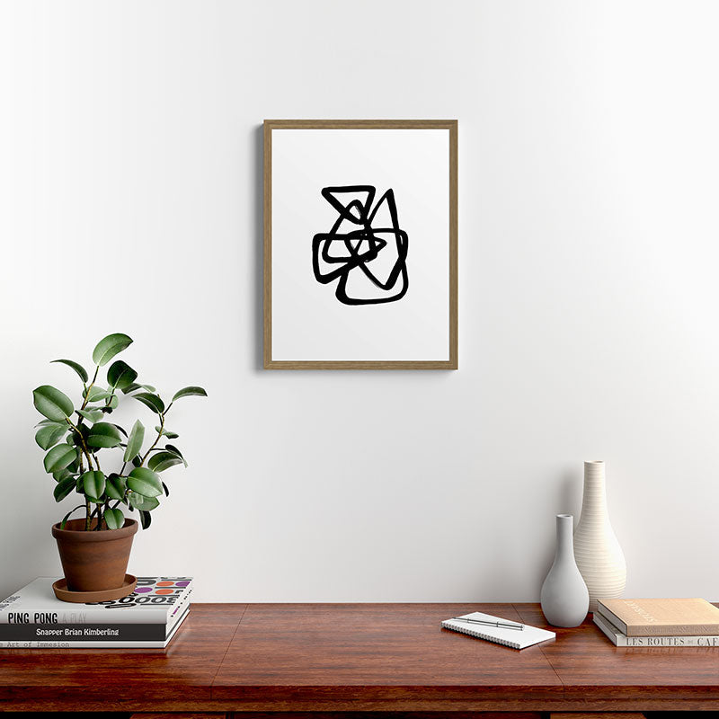 A Family Of Five White Background Framed Art Print
