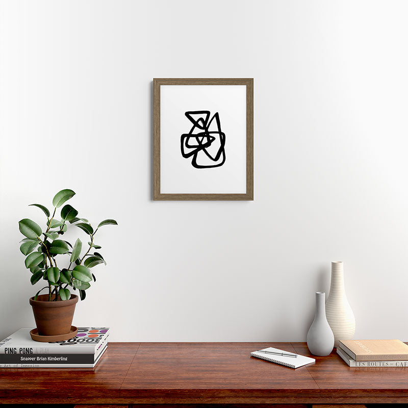A Family Of Five White Background Framed Art Print