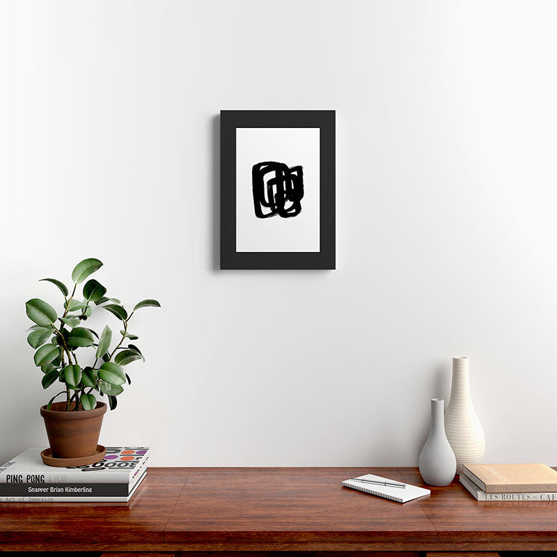 A Heavy Thought White Background Framed Art Print