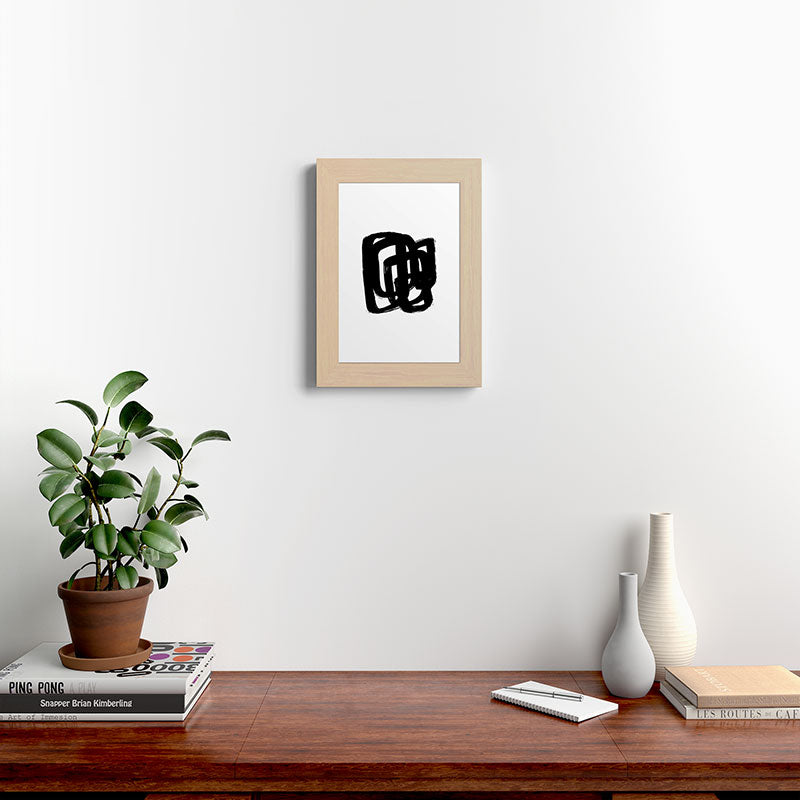 A Heavy Thought White Background Framed Art Print