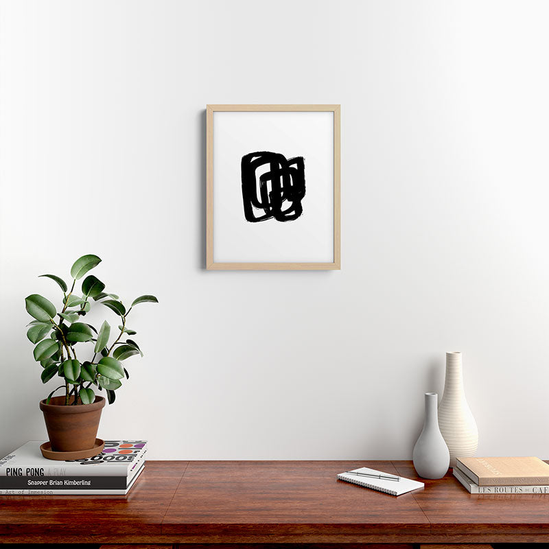 A Heavy Thought White Background Framed Art Print
