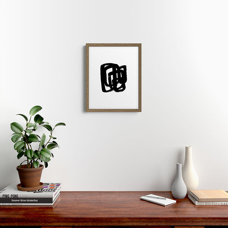 A Heavy Thought White Background Framed Art Print