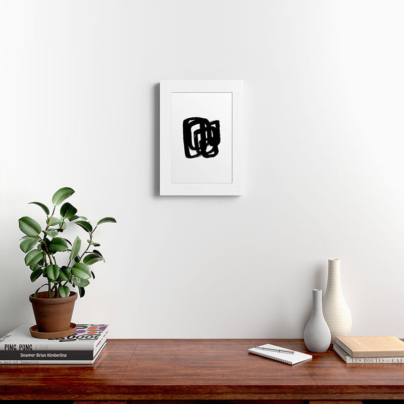 A Heavy Thought White Background Framed Art Print