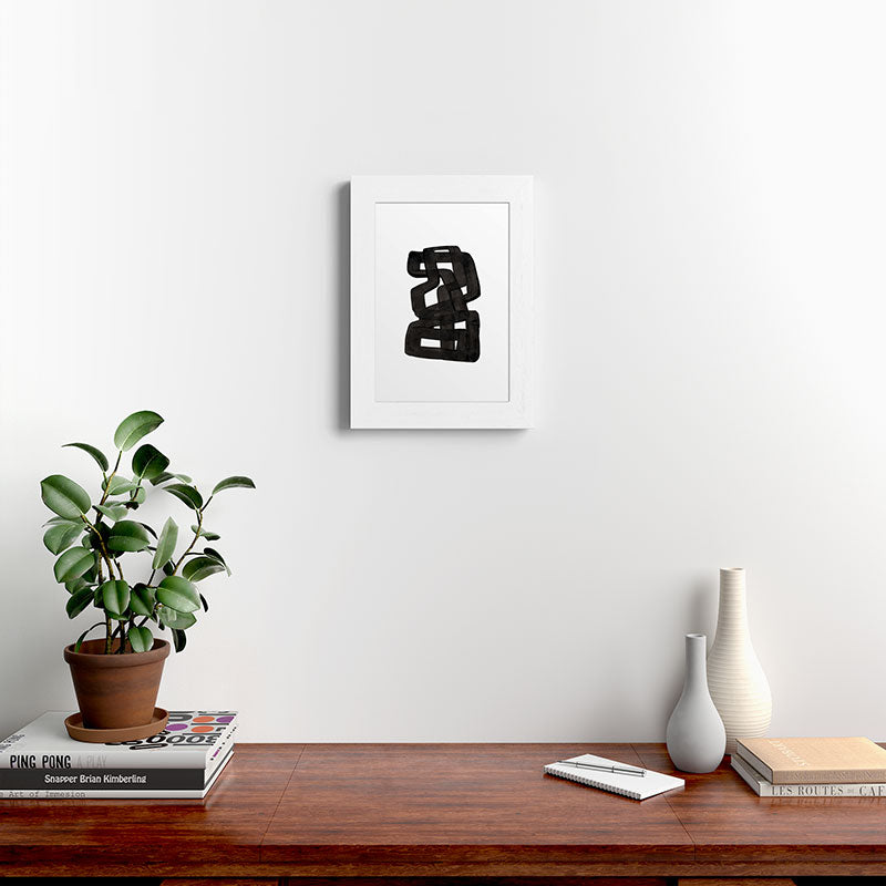 Boulder' Mid Century Modern Fun Abstract Shapes  Framed Art Print