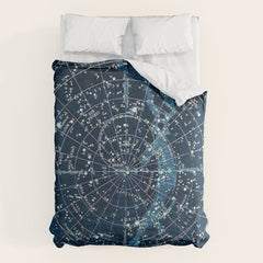 1900 Star Constellation Map - Chart Vintage Poster Comforter