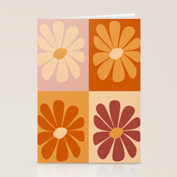 70's Daisy Bloom  Stationery Card