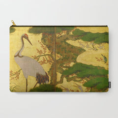 16th Century Japanese Birds & Flowers Carry All Pouch
