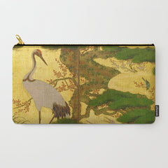 16th Century Japanese Birds & Flowers Carry All Pouch